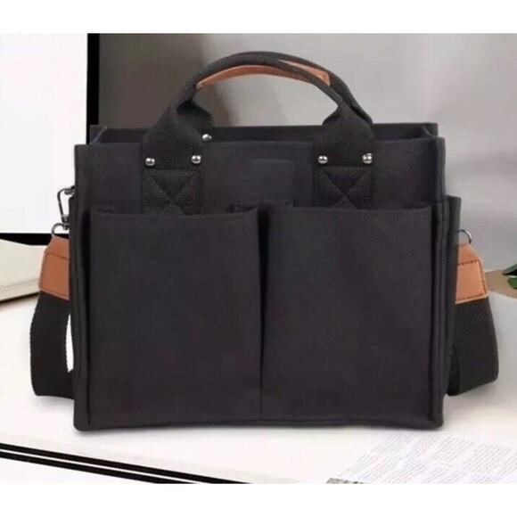Tote Canvas Bag Multi-purpose Reusable Crossbody Bag for Business, Grocery Bags - Picture 1 of 4